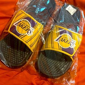Brand new Lakers slides for enjoying the game in comfort
